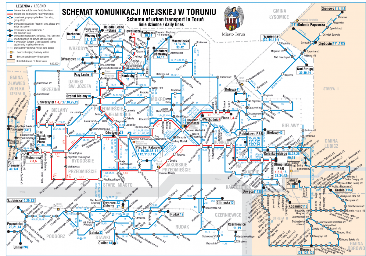 Schemat komunikacji miejskiej